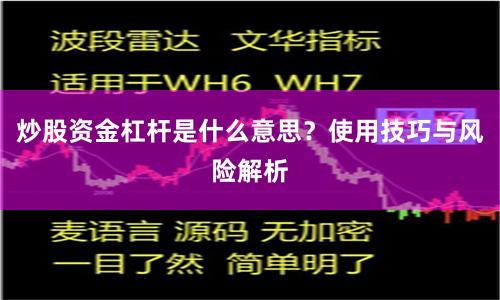 炒股资金杠杆是什么意思?使用技巧与风险解析